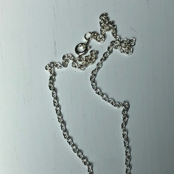 Silver Dainty DIVINE Scroll Name Necklace with Aquamarine - Picture 4 of 4